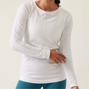Athleta Long Sleeve Running Top with Perforated Design